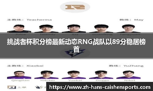 挑战者杯积分榜最新动态RNG战队以89分稳居榜首